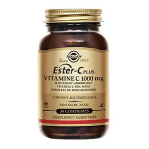 Comparateur de prix : Solgar - Ester C plus vitamine C 30 comprimés de 1000mg