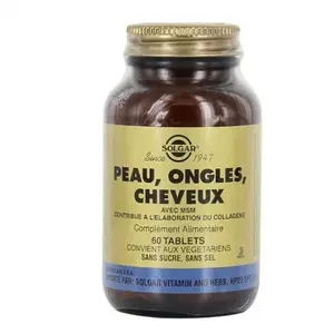 Comparateur de prix : Solgar Peau Ongles Cheveux Avec Msm - 60 Tablets