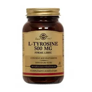 Comparateur de prix : SOLGAR L-Tyrosine 500mg 50 gélules pot 50 gélules
