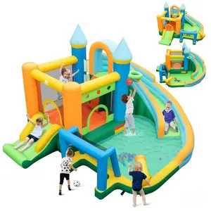 COSTWAY Château Gonflable avec 2 Toboggans pour Enfants 3-10 ans, Parc...Vendu parcostway