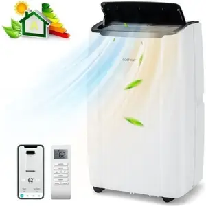 Comparateur de prix : COSTWAY Climatiseur Mobile 14000BTU 4kW R290-6 en 1 ChauffageDéshumidificate Retardé-Arrêt Programmé