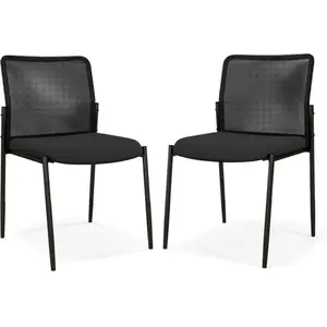 Comparateur de prix : Costway - Lot de 2 Chaises de Salles de Réunion Empilables, Chaises de Bureau Ergonomique avec Siège Rembourré, Chaises pour Bureau, Salle d'Attente,