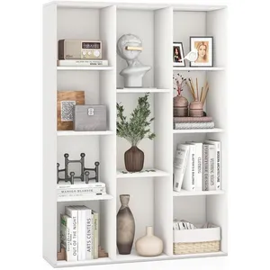 Comparateur de prix : COSTWAY Bibliothèque avec 11 Compartiments Ouvertes, , Kits Anti-bascu...