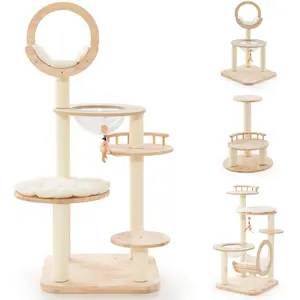 COSTWAY Arbre à Chat Multi-Niveaux Convertible 4 en 1, Tour à Chat ave...Vendu parcdiscount