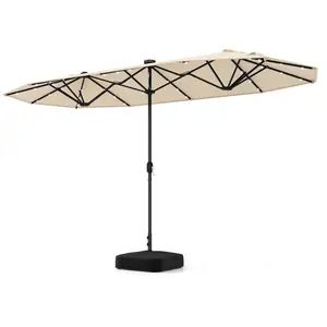 Costway Parasol Double de Jardin 400 x 200 cm avec led à Énergie Solai... pas cher