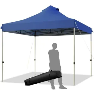 COSTWAY Tonnelle de Jardin Escamotable Pliable 3x3M, Tente de Fête Imperméable Protection Solaire 3 Hauteurs 305/320/335 cm avec Sac de Rangement à pas cher