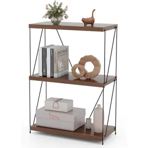 Comparateur de prix : Costway Bibliothèque Industrielle 3 Niveaux -Patins Antidérapants, Dispositif Anti-Basculement, Étagère De Rangement -61x29,5x85,5cm