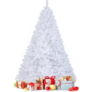 GOPLUS Sapin de Noël Artificiel Blanc 240 cm, Arbre de Nöel avec 1138 ... pas cher