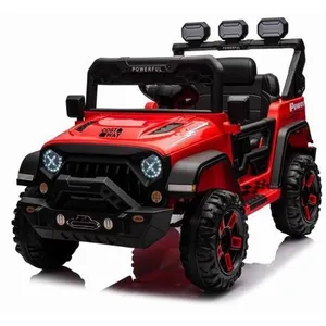 COSTWAY 12V Voiture Electrique Enfants, Télécommande 2,4G, 3 Vitesses & Suspension à Ressorts, LED, USB, Musique, Lumières, Rouge