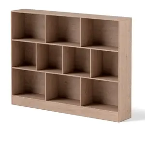 Comparateur de prix : Costway Bibliothèque De Rangement À 3 Niveaux Costway-140 X 24 X 104 Cm-10 Cubes Ouverts-Kit Anti-Basculement-Capacit Max 170 Kg-Naturel