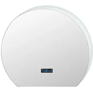 Miroir Salle de Bain Demi-cercle COSTWAY Lumières LED à 3 Couleurs&Fon... pas cher