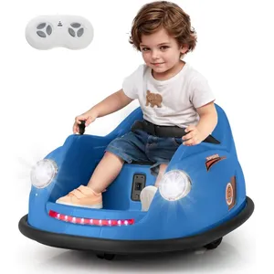 Comparateur de prix : Auto-tamponneuse Électrique Voiture pour Enfants COSTWAY Rotation A 360°  Télécommande&Lumières LED&Musique, 76x58x39CM Bleu
