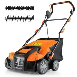Scarificateur Electrique 2000W 40 cm COSTWAY-2 en 1 Emousseur-Hauteur,...