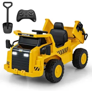Comparateur de prix : COSTWAY Caterpillar 12V Voiture Électrique pour Enfants, avec Remorque...