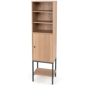 Comparateur de prix : COSTWAY Meuble Colonne de Salle de Bain avec Porte, Étagère Réglable e...