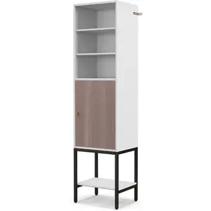 COSTWAY Meuble Colonne de Salle de Bain avec Porte, Étagère Réglable e... pas cher
