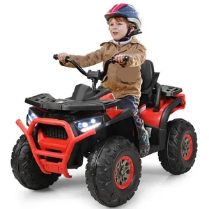 COSTWAY 12V Quad Électrique Enfants avec Lumières LED & Musique, Voitu...