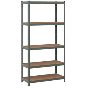 Comparateur de prix : Costway Étagère De Rangement À 5 Niveaux Pour Garage, Étagère Ajustable En Hauteur, Chaque Charge 175 Kg, 90 X 40 X 180 Cm, Gris