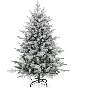 Sapin de Noël Artificiel Floqué et Articulé Ø95 x 147H cm COSTWAY-160 ... pas cher