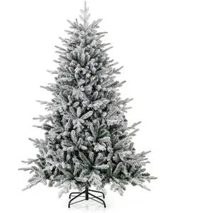Sapin de Noël Artificiel Floqué et Articulé Ø120 x 186H cm COSTWAY-260... pas cher