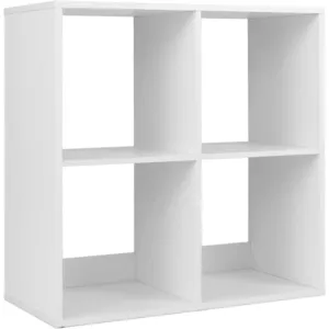 GOPLUS Bibliothèque à 4 Cubes Ouverts 69,5x33x69,5CM avec Dispositifs Anti-basculement-Etagère de Rangement Autoportante Blanc pas cher