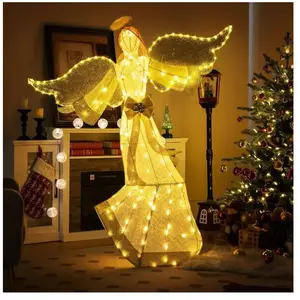 GOPLUS Decoration Noel Extérieur Lumineuse, 160 cm Ange Lumineux avec ... pas cher