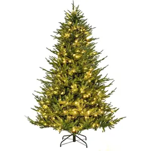 Giantex Sapin de nnoël artificiel lumineux pliable 788 pointes vertes 180 cm pas cher