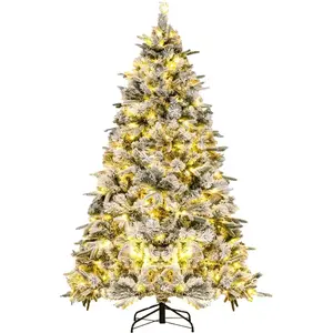 Giantex Sapin de noël artificiel aiguilles de pin 752 branches mixtes 186 cm pas cher