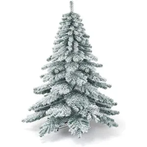 GIANTEX Sapin de Noël Artificiel 180 CM- Arbre de Noël Floqué Blanc- S... pas cher