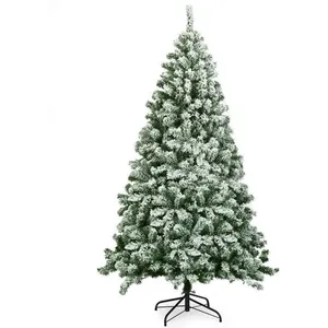 GIANTEX Sapin de Noël Artificiel Floqué 180 CM- Arbre de Noël Blanc- S... pas cher