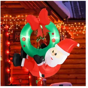 GOPLUS Decoration Noel Exterieur, Père Noël Couronne Noël Gonflable 12... pas cher