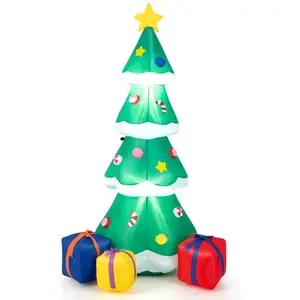 CostwaySapin de Noël Gonflable 180CM avec 3 Paquets Décorations avec L... pas cher