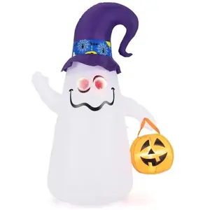 Costway - Décoration d'Halloween Gonflable 180 cm, Fantôme Mignon avec... pas cher