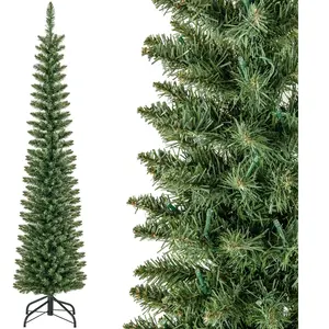 Sapin de Noël Artificiel LED COSTWAY 180cm-180 Lumières Blanc Chaud-Fo... pas cher