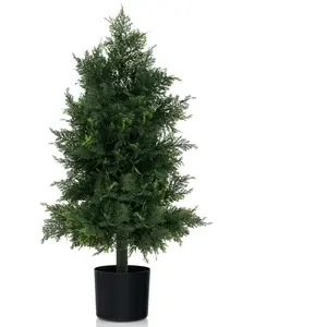 COSTWAY Faux Cèdre Topiaire H80cm, Arbre Artificiel de Pin avec Pot en... pas cher