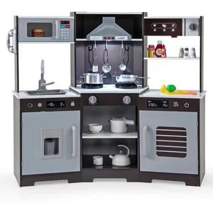 Comparateur de prix : Cuisine Enfant De 3+ Ans Costway-Jouets En Bois-Sons Et Lumières-Espac...