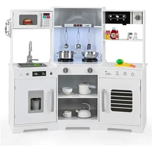 Comparateur de prix : Cuisine Enfant De 3+ Ans Costway-Jouets En Bois-Sons Et Lumières-Espac...