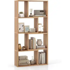COSTWAY Bibliothèque Géométrique à 4 Niveaux, H120 cm, Etagères Ouvert... pas cher