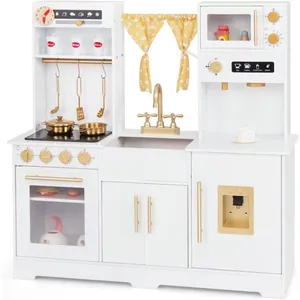 Comparateur de prix : Costway Cuisine De Jeu Pour Enfants 3 Ans+ Avec 6 Accessoires, Cafetiè...