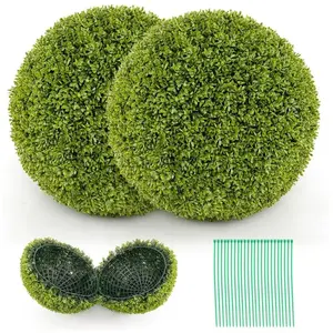 Boules de Buis Artificiel - RELAX4LIFE - Lot de 2 - Anti-UV - Vertes t... pas cher