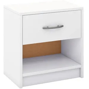 COSTWAY Table de Chevet avec Étagère de Rangement Ouverte Table Compacte Blanc pas cher