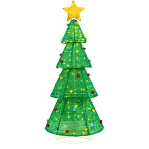 CostwaySapin de Noël Pliable de 190 cm avec 200 Lumières LED Intégrées... pas cher