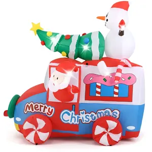COSTWAY Père Noël Gonflable de 177 cm sur Voiture, Décoration Gonflabl...Vendu parcostway