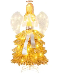 Costway - 157 cm Sapin de Noel en Forme d'Ange, Decoration Noel Extéri... pas cher