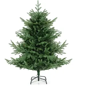Sapin de Noël Artificiel LED COSTWAY 135 cm-160 LED Blanc Chaud,8 Modes Dynamiques-Feuilles en PE et PVC-442 Branches-à Charnières pas cher