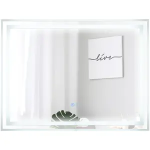 Comparateur de prix : COSTWAY 80 x 60 cm Miroir de Salle de Bain, 3000-6000k - 3 Couleurs, F...