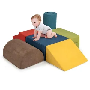 Comparateur de prix : 6pcs Blocs De Construction Pour Enfant Costway-Tissu Chenille Amical P...