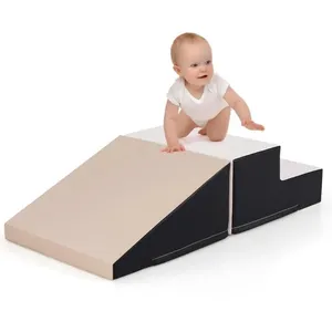 Comparateur de prix : 2pcs Module Motricité Bébé En Mousse Costway-Bloc De Construction Hous...