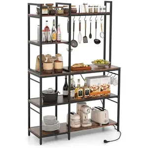 Comparateur de prix : Buffet De Cuisine À 5 Niveaux Costway, Prises De Courant, 10 Crochets,...