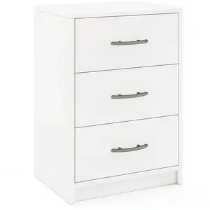 Comparateur de prix : Costway Table De Chevet Avec 3 Tiroirs, 38,5 X 28 X 54 Cm, Table D'app...